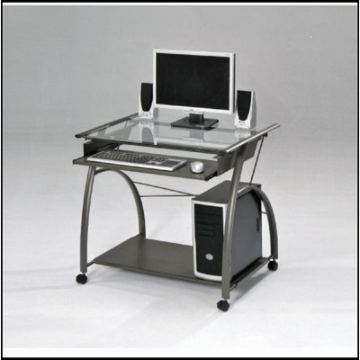 Bureau d'ordinateur à finition étain