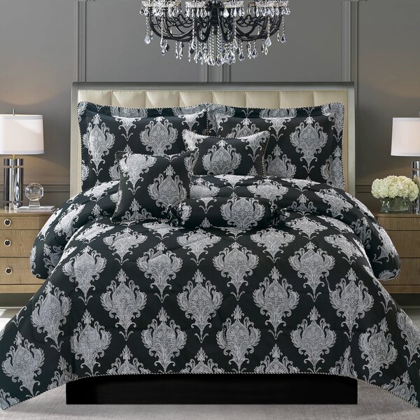 Catherine Lansfield Damask Jacquard Duvet Cover Bedding Curtains Bedspread  Grey