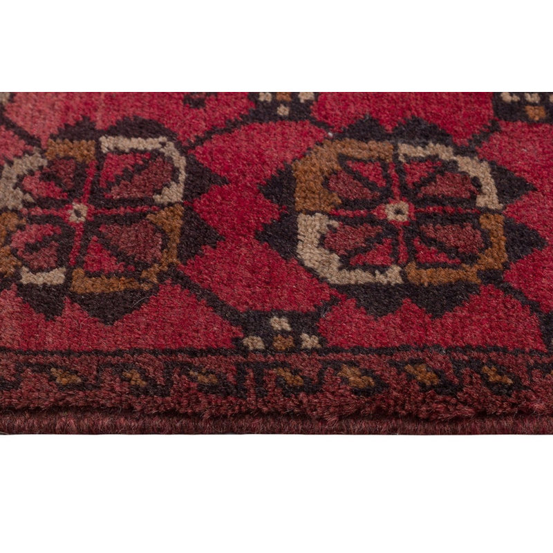Jylène tissé à la main bourgogne 100% laine oriental floral