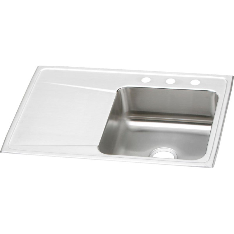 Évier de cuisine à montage sur plan L 33 po x l 22 po Lustertone, 0 trou