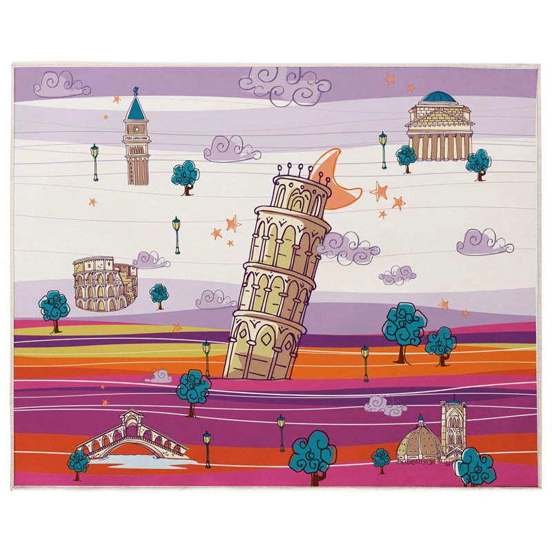 Huckleberry 90cm L Cotton Playmat, Mauve/Orange