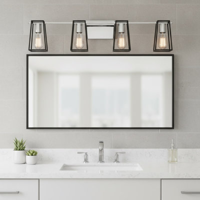 4-Light Open Cage Bath Vanity Fixture
