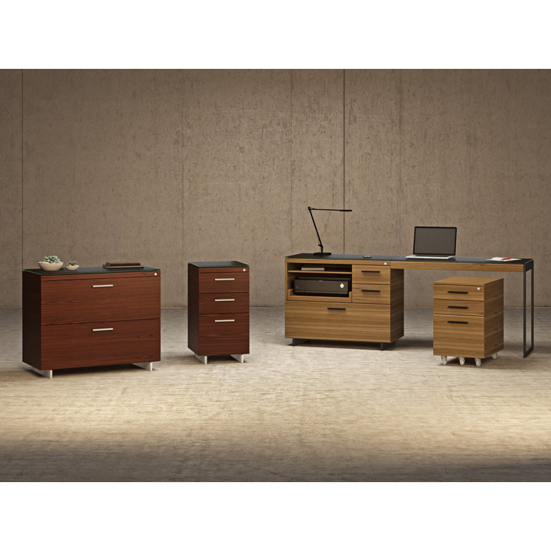 Sequel 20 2 - Drawer File Cabinet, Chocolate Stained Walnut/Satin Nickel