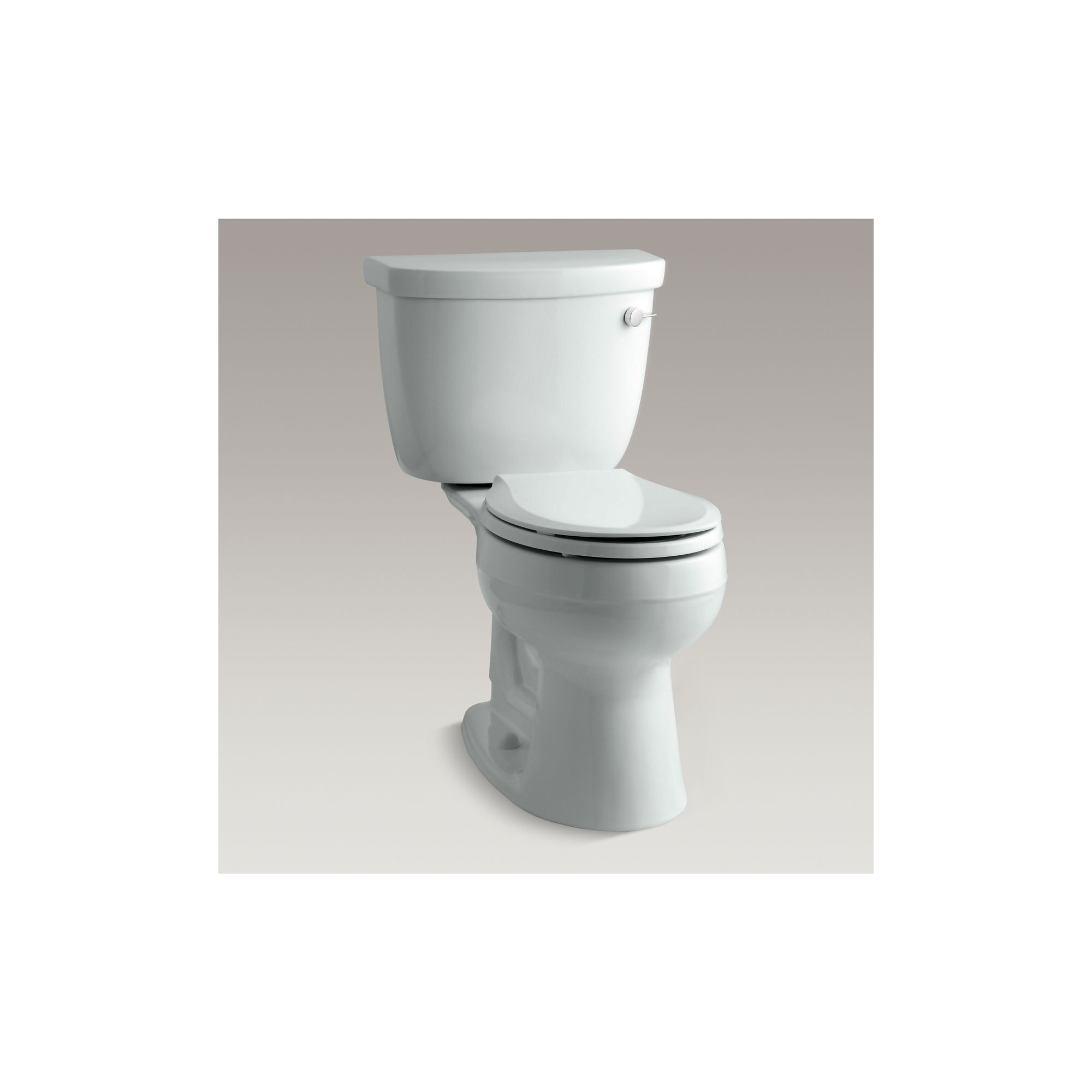 Cimarron 1.6 GPF Round Two-Piece toilet (Seat Not Included), Ice Grey, Right-Hand