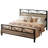 Bed Frame with Tall 51.2 Inch Industrial Headboard, Platform Bed Frame with Strong Metal Support, Solid and Stable, Noise Free, No Box Spring Needed, Easy Assembly-1205063143-1180905693