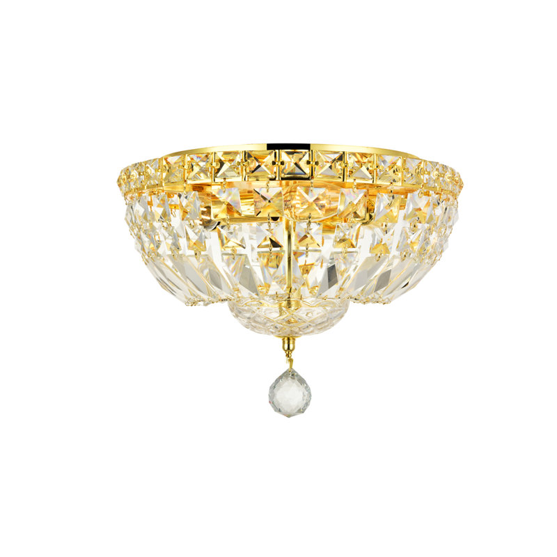 Cristal taillé royal clair Tranquil Maxfield, Doré, 4 lumières, H 9 po x l 12 po x P 12 po
