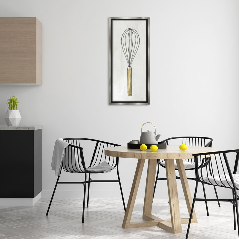  «Rustic Kitchen Whisk», art mural encadré flottant par Nan, Cadre flottant gris lustré, H 31 po x l 15 po