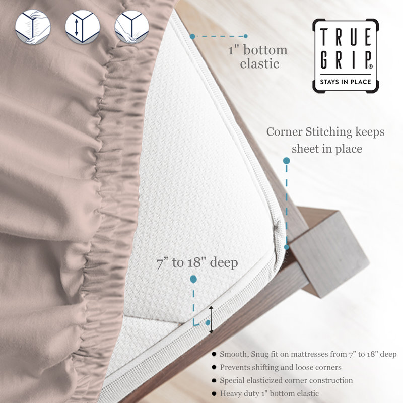 Kal 100% Cotton Sheet Set, California king, Pink