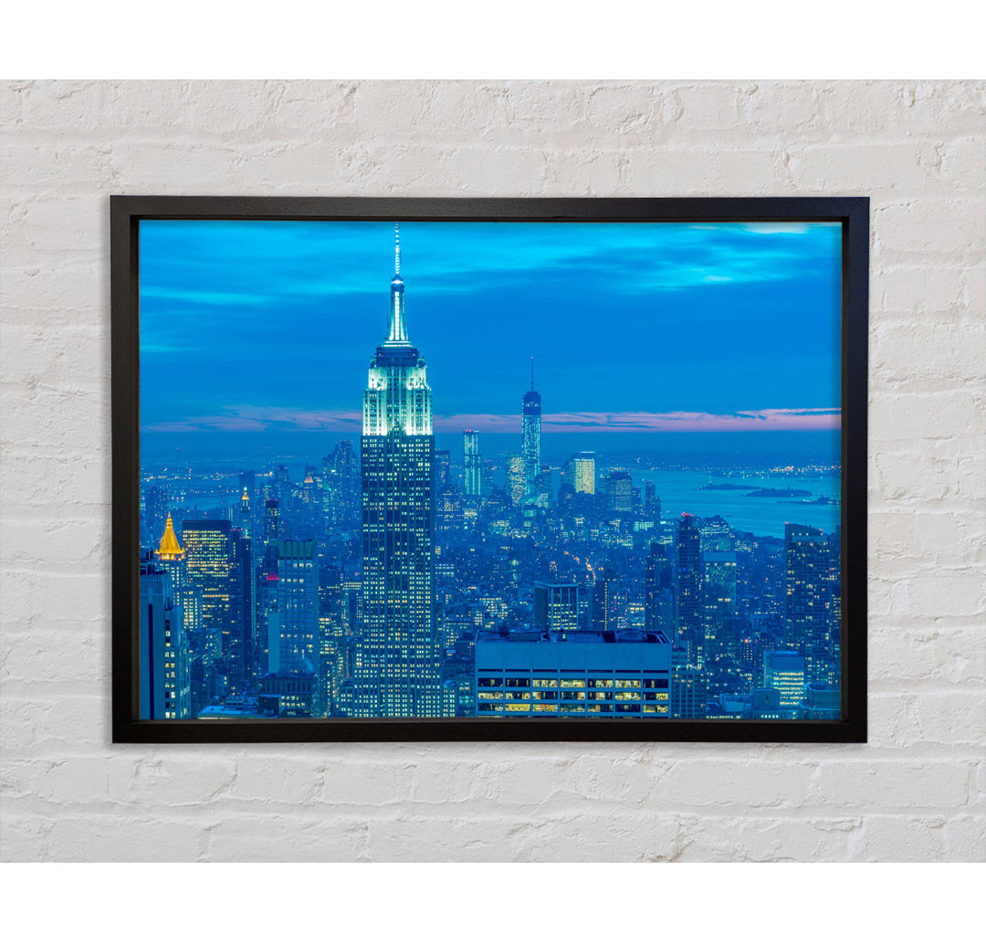 Empire State Building Blues - Einzelner Bilderrahmen Kunstdrucke auf Leinwand