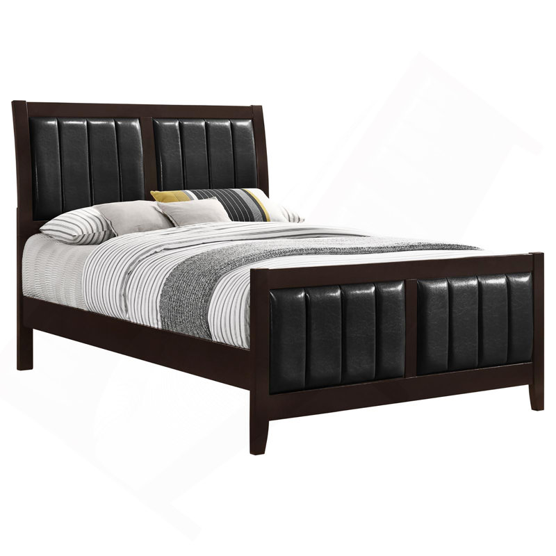 Cappuccino And Black Twin Panel Bed, Grand lit