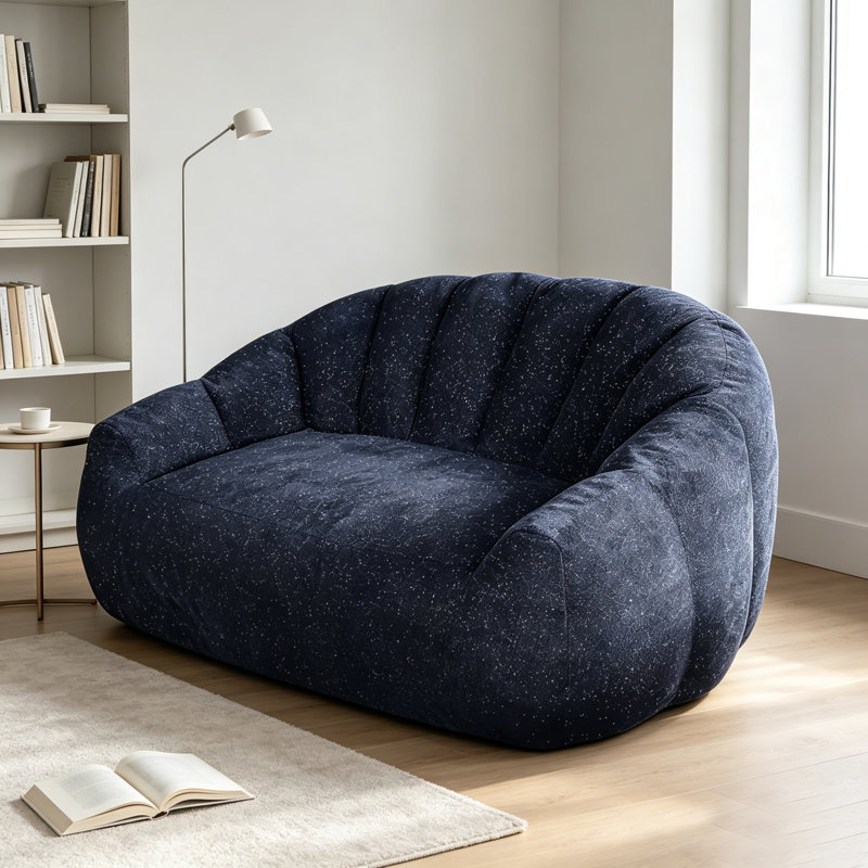 Canapé surdimensionné en fausse fourrure Starry Sky, Bleu