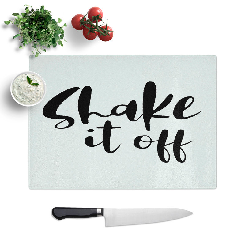 Shake It off Typography Chopping Board, 28.5cm W x 39cm L