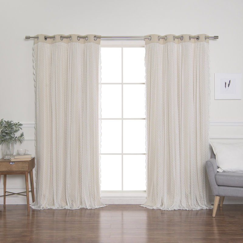 Holland Room Darkening Curtain Pair, 52"W x 84"H, Beige