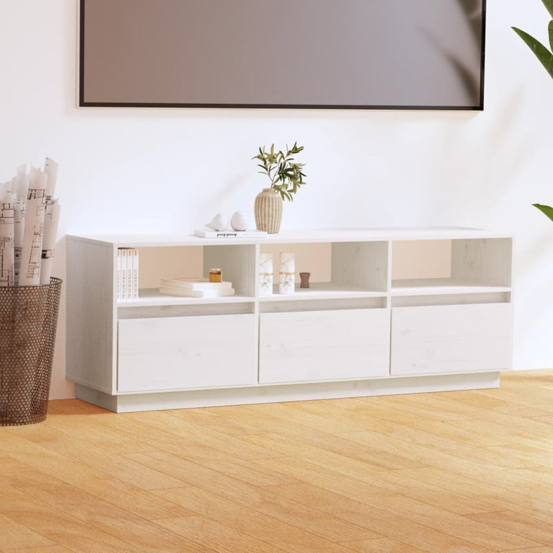 Glynys Unfinished TV Stand, White