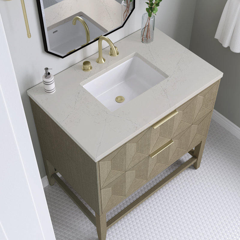 Emmeline 36'' W Single Vanity, Pebble Oak, Siberian, 8" Widespread