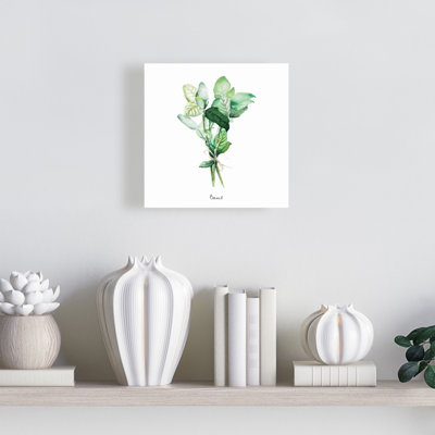 Toile de feuilles de basilic attachées | Art décoratif pour la maison