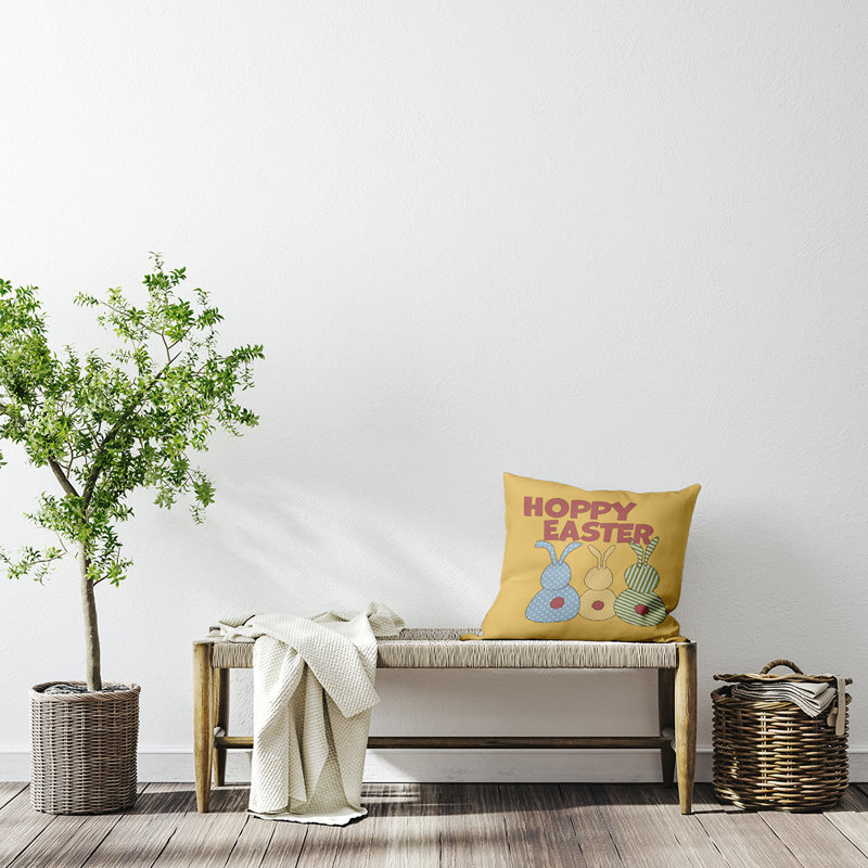 Reversible Throw Pillow, 20" x 20", Yellow