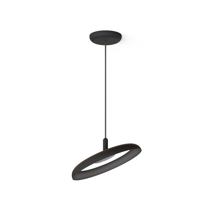 Nivél 1 - Light Single Dome Pendant, Black, Black, 120" H x 15" W x 15" D