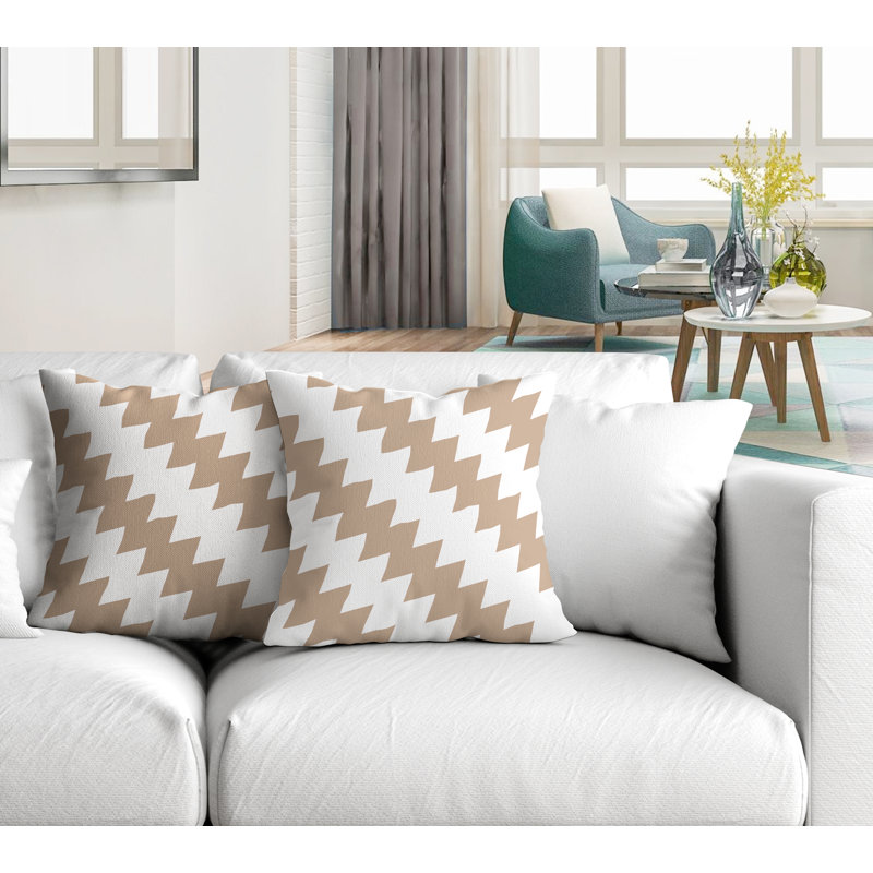 Coussin décoratif intérieur / extérieur, Beige, L 17 po x H 17 po