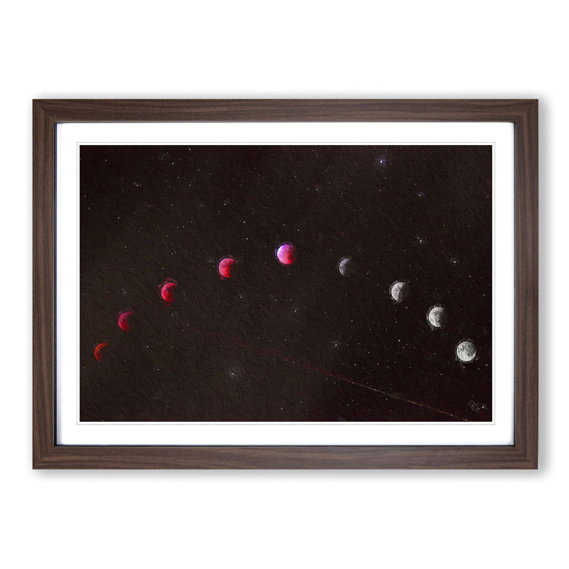Lunar Eclipse - Picture Frame Painting Print, Walnut Framed, 36cm H x 48cm W x 2cm D