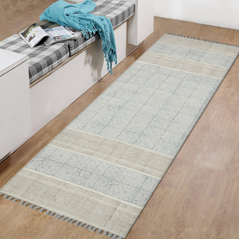 Tapis en coton tissé à plat à la main Cresa, Rectangle 2 pi x 3 pi