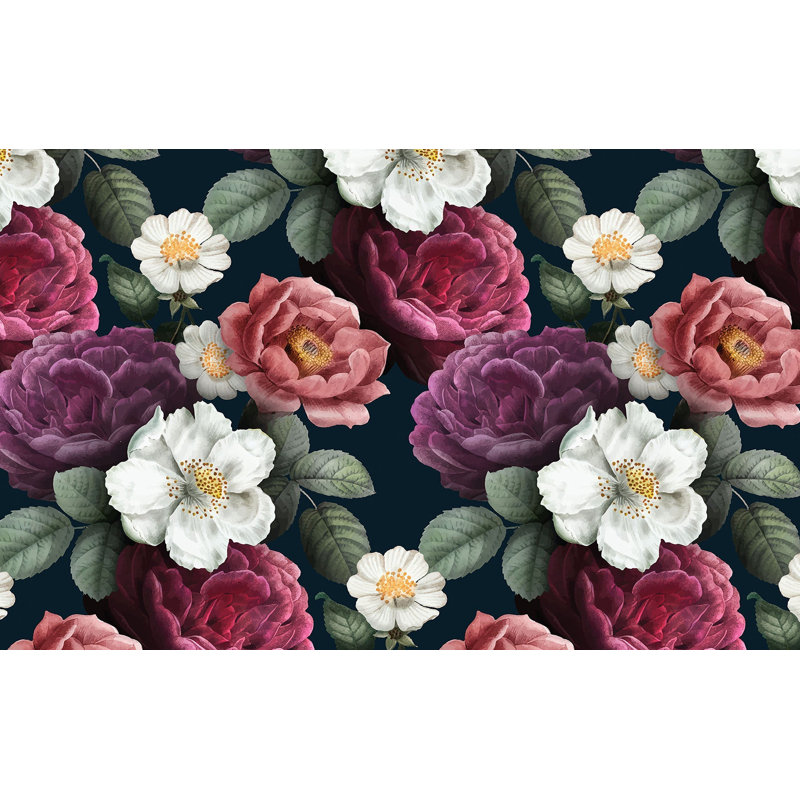 Papier peint de qualité supérieure - fleur, L 120 po x l 180 po