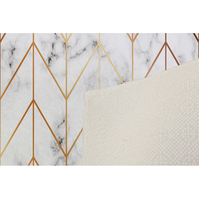Premium Hall Carpet, 3.3 x 6.6 Feet, 100% Polyester, 0.3 in Pile Height | Antibacterial, Non-Slip Underside, Machine Washable | Elegant 3D Digital Print Design, Perfect for Entryways & Living Rooms