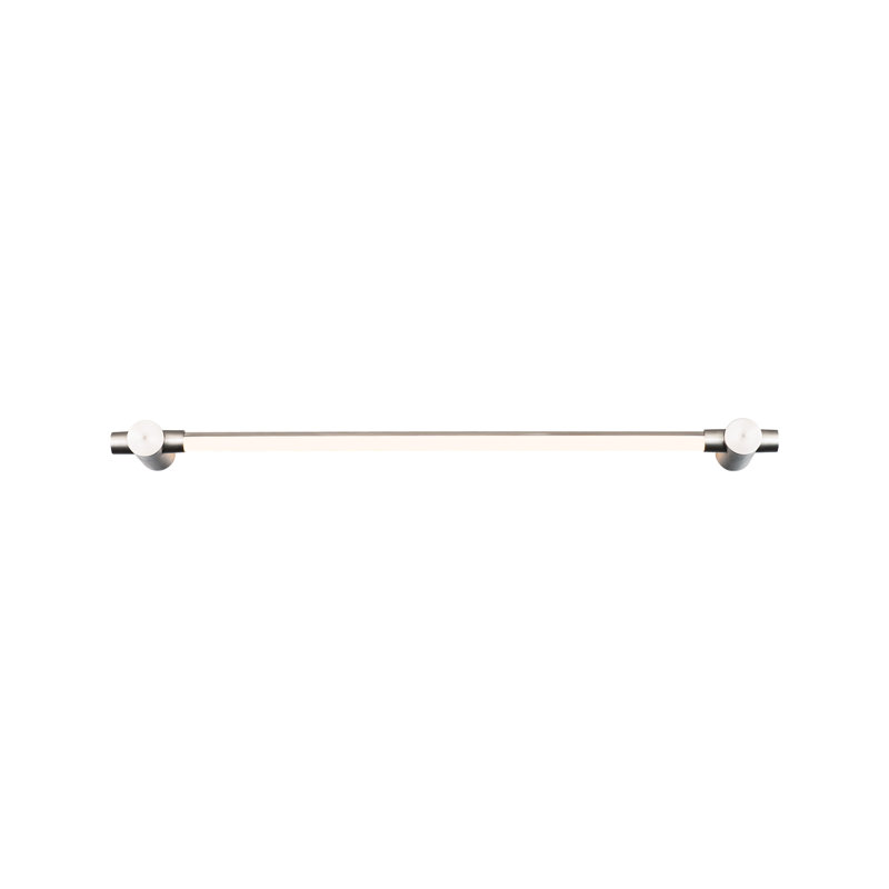 Brushed Nickel Dimmable LED Bath Bar with Frosted Acrylic Diffuser