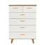 Commode Ezra avec 6 tiroirs et poignées en bois