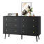 Commode pour chambre Dantee, commode 6 tiroirs avec poignées dorées, commodes modernes et commodes-474557581