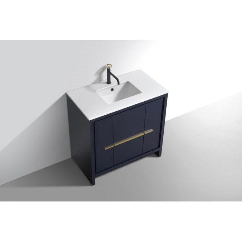 Ensemble de meuble-lavabo simple pour la salle de bain Meraris, Bleu