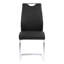 Chaise de salle à manger contemporaine en similicuir noir et finition en acier inoxydable brossé - ensemble de 2