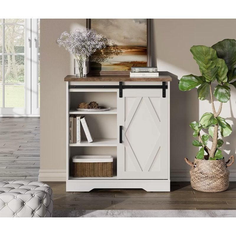 Armoire décorative Yahmir, Chêne blanc