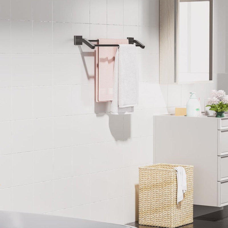 Double Towel Bars for Bathroom, Black
