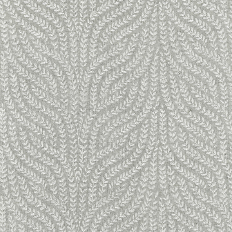 Tissu brodé Botanica, Gris français