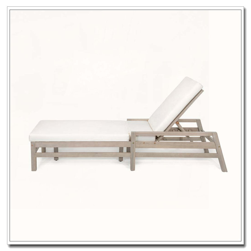 Chaise longue d'extérieur réglable, Gris, 2
