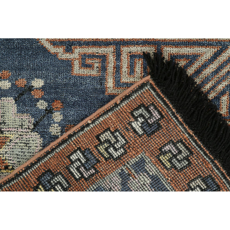Burano Hand Knotted Wool Geometric Area Rug, Rectangle 8' x 10'
