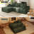 Boneless 104" 2-Piece Compression Boneless Corduroy L-Shaped Modular Sectional Sofa, No Assembly Required-243905353