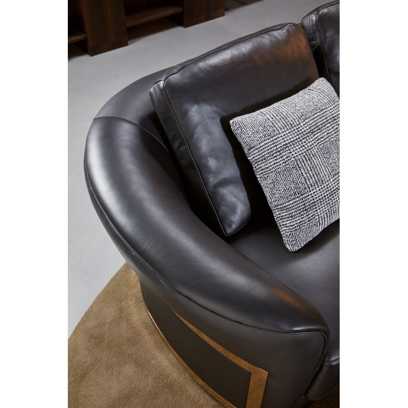 Sofa, Black Genuine Leather
