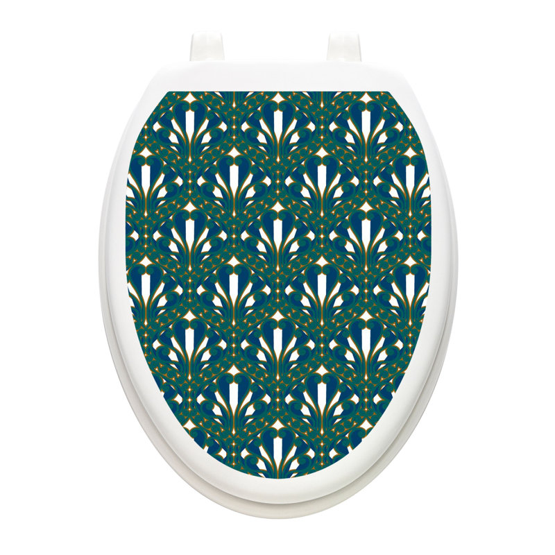 Adhésif décoratif pour siège de toilette Classic Peacock - couvercles de toilette en vinyle, Allongé