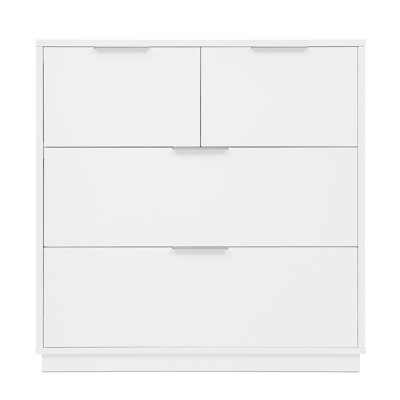Forever 4 Drawer Dresser with Changing Top and Interlocking Drawers - Classic Collection, Bianca White