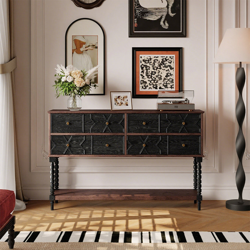 Armoire d'entrée rétro de style français, H 37,4 po x l 59 po x P 15 po