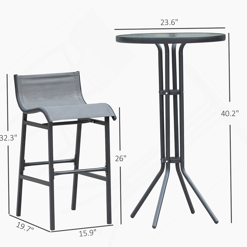 Ensemble de bistro 3 pièces pour 2 personnes