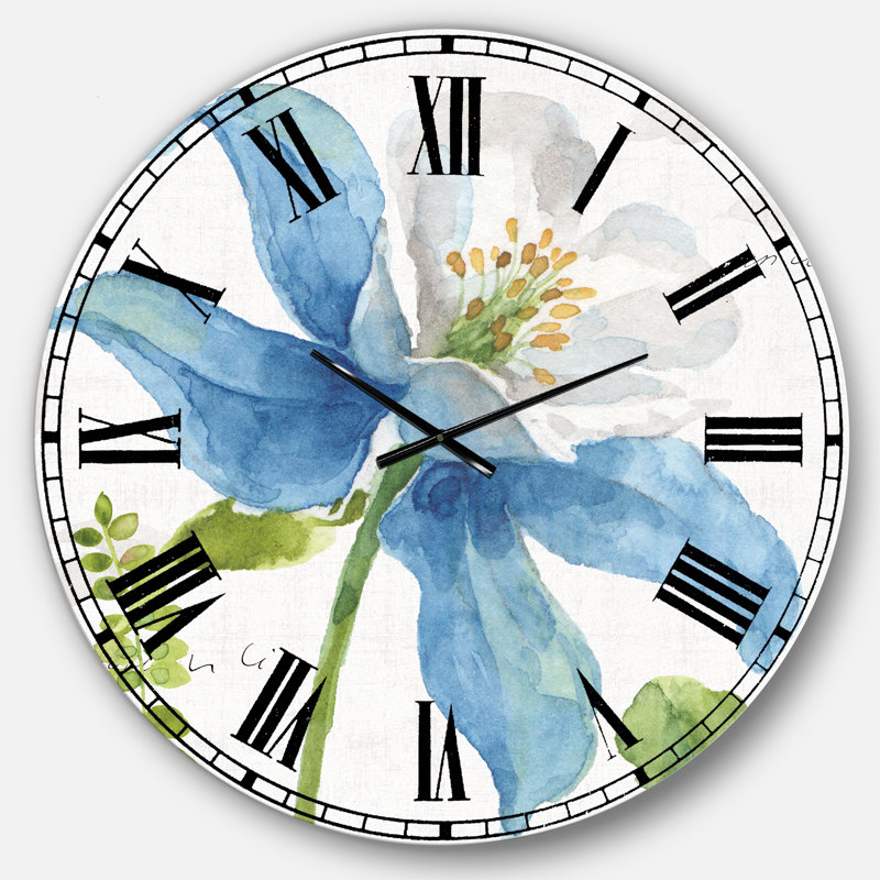 Horloge murale traditionnelle Blue Columbine, Grand