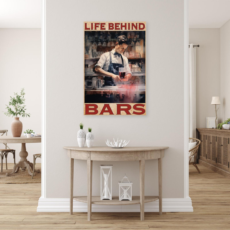"Bartender Life Be derrière Bars", impression sur toile, H 36 po x l 24 po x P 1,25 po