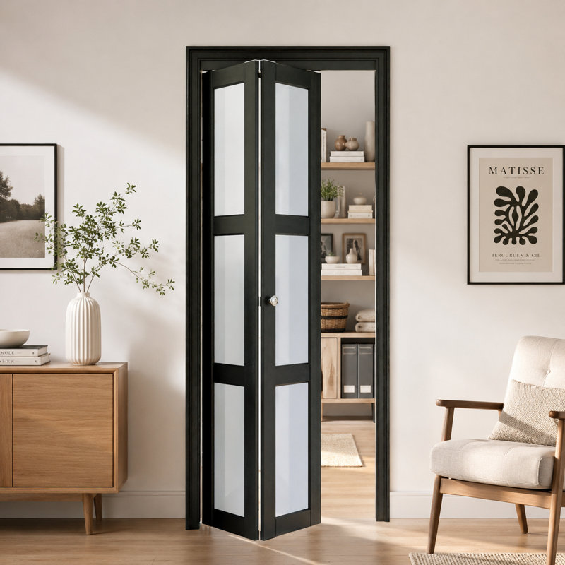 Porte pliante 30 po x 80 po en bois manufacturé massif l 30 po x H 77 po avec trousse de quincaillerie d'installation