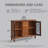 45" 3-Drawer Sideboard Buffet, Mid-Century Door Accent Cabinet-938149892