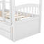 Lit superposé simple en bois avec lit gigogne et tiroirs-416449697