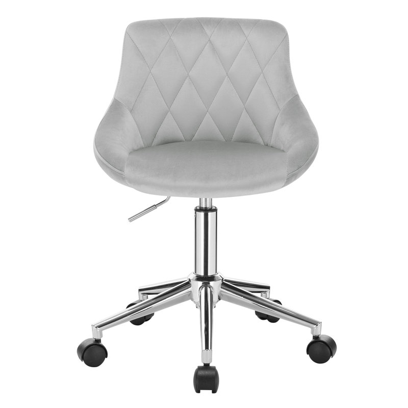 Wellsville Office Chair in Velvet, Light Grey