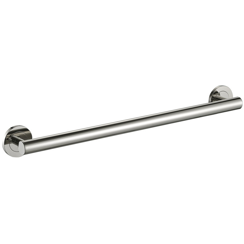 30" Wall-Mounted Lava Grab Bar - Polished Nickel, Premium Brass Construction, Installation Hardware Included, Polished Nickel